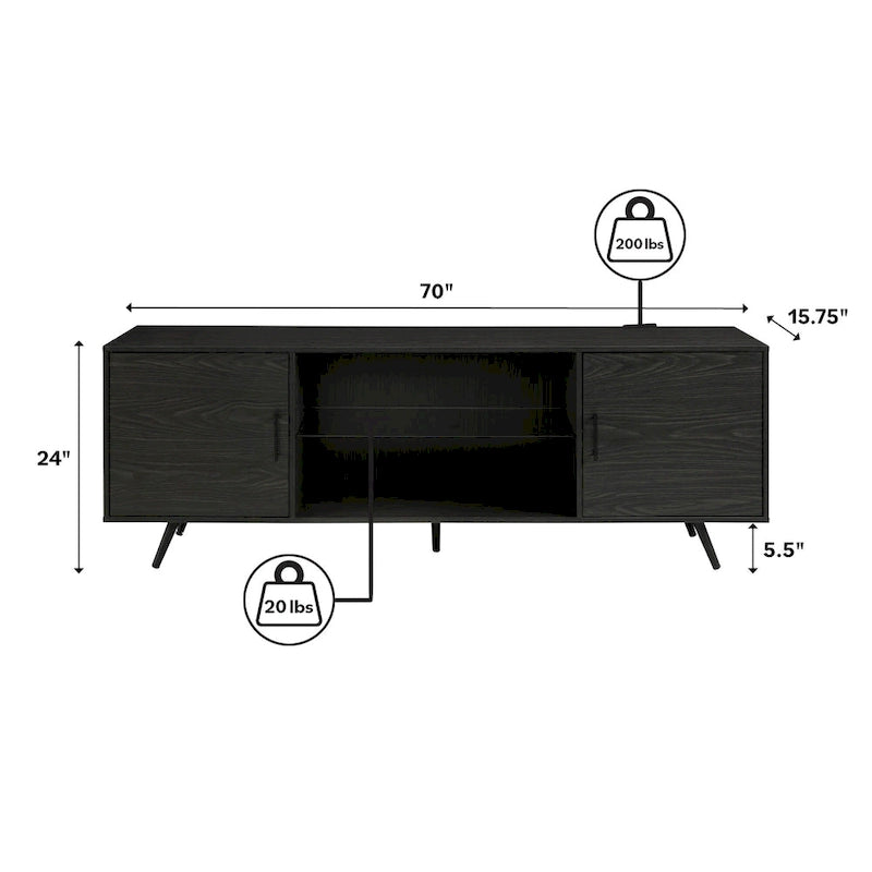 70-inch-TV-Schrank im Mid-Century-Modern-Stil