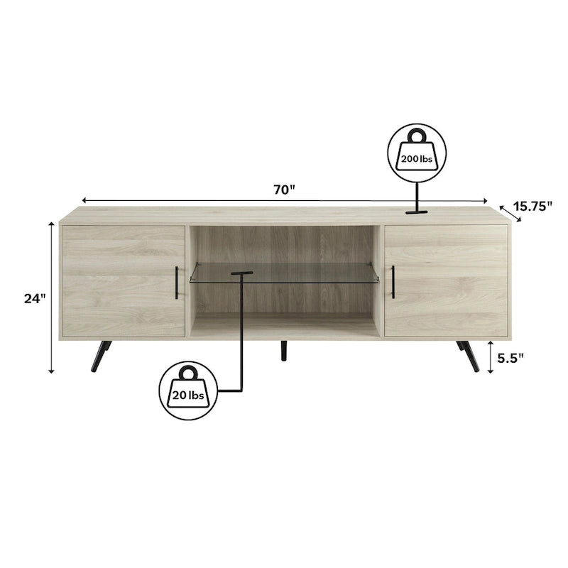 70-inch-TV-Schrank im Mid-Century-Modern-Stil