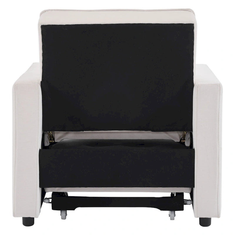 Convertible Sleeper Sofa Chair Bed with Adjustable Backrest and Built-In Pillow