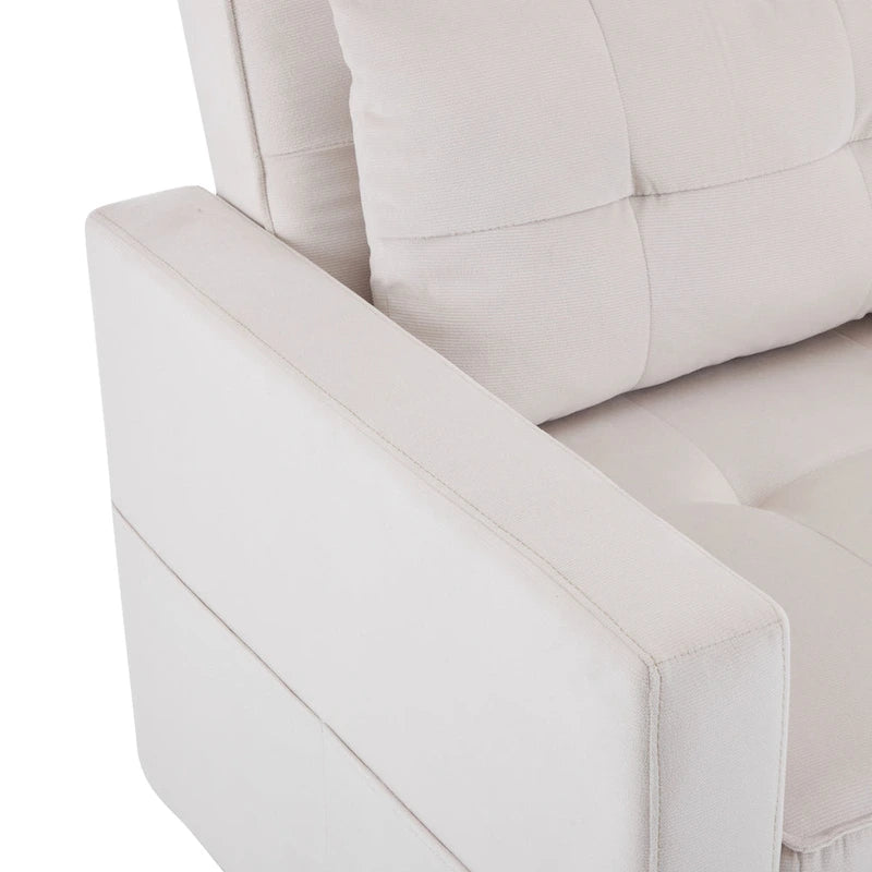 Convertible Sleeper Sofa Chair Bed with Adjustable Backrest and Built-In Pillow