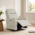Power Swivel Genuine Leather Recliner Chair Nursery Glider