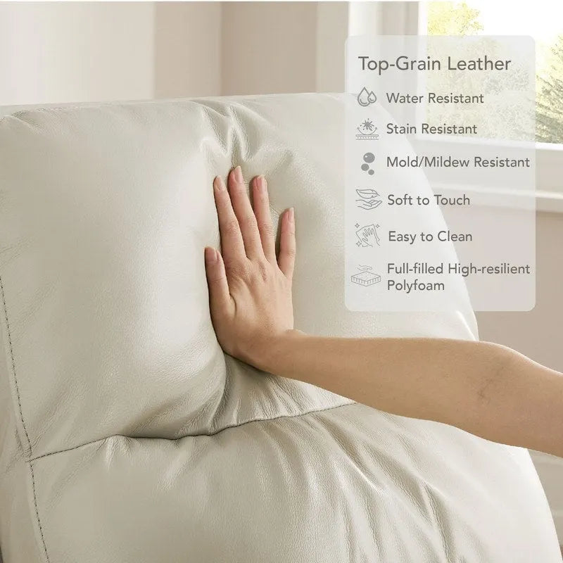 Power Swivel Genuine Leather Recliner Chair Nursery Glider