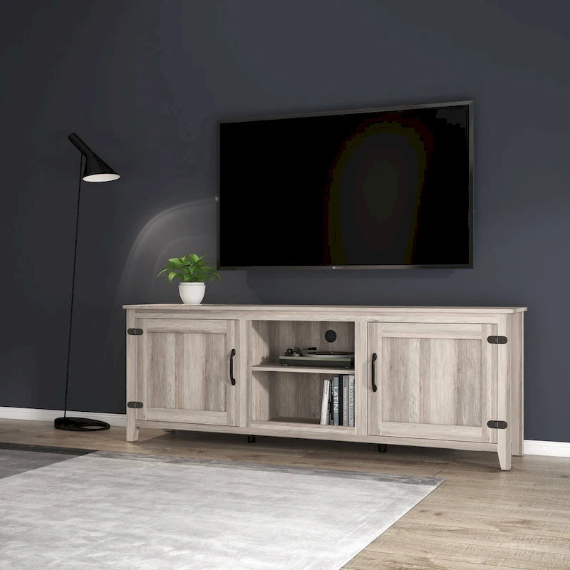70 TV Stand with Doors & Open Storage for TVs Up to 60