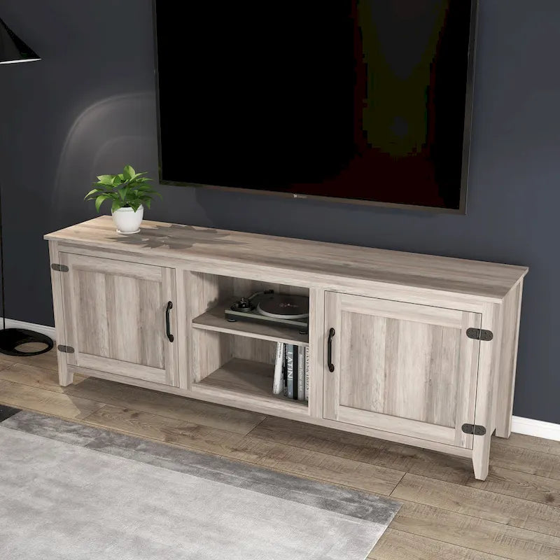 70 TV Stand with Doors & Open Storage for TVs Up to 60