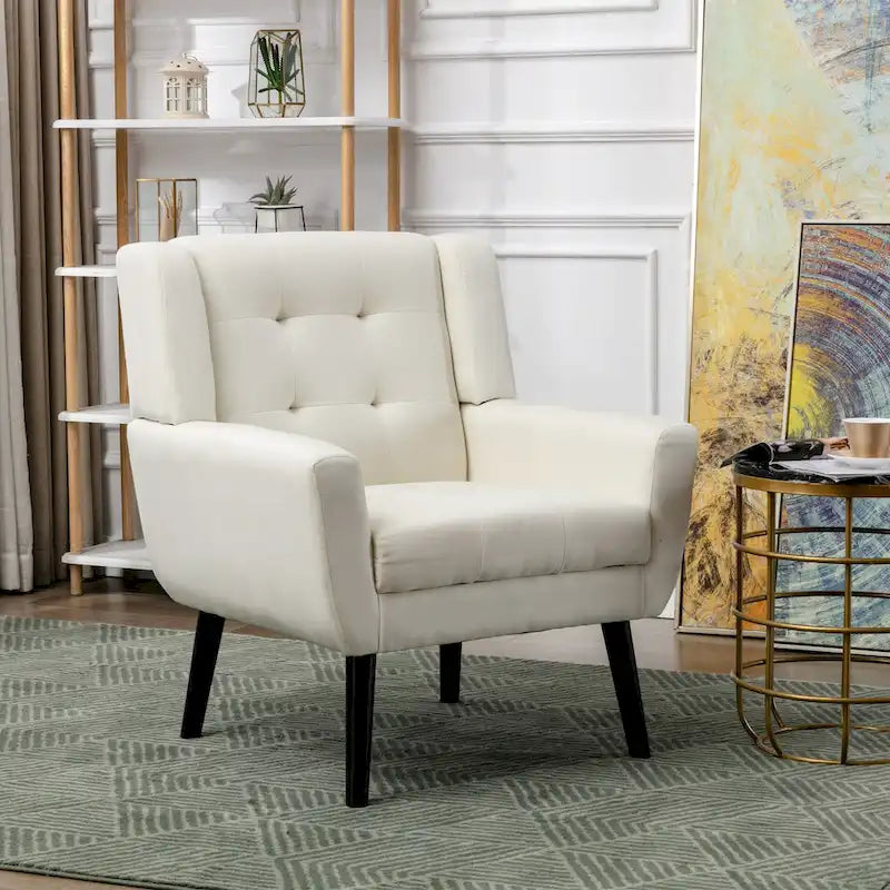 Modern Ergonomic Accent Chair with Black Legs for Indoor Home Use