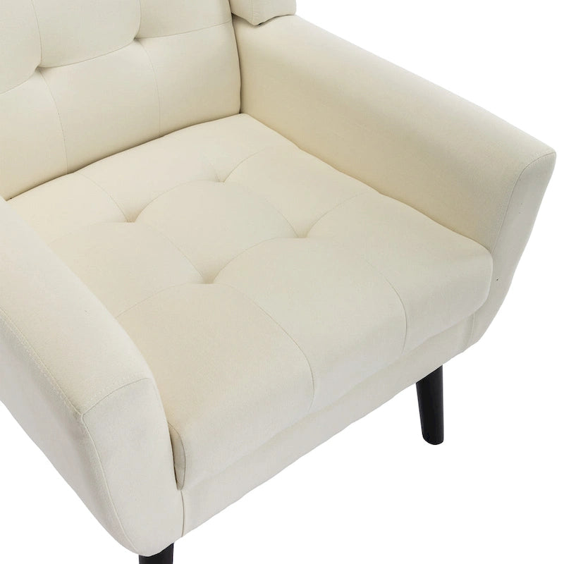 Modern Ergonomic Accent Chair with Black Legs for Indoor Home Use