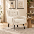 Modern Ergonomic Accent Chair with Black Legs for Indoor Home Use