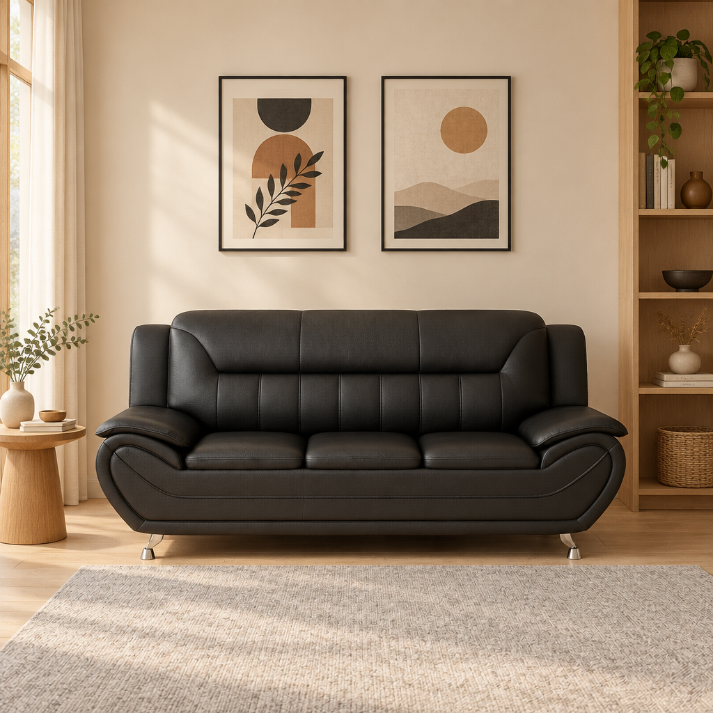 Sofa mit Armlehnen, 79.2 Zoll, aus Kunstleder mit Pillow-Top-Polsterung