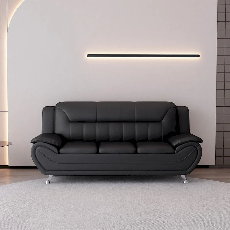 Sofa mit Armlehnen, 79.2 Zoll, aus Kunstleder mit Pillow-Top-Polsterung