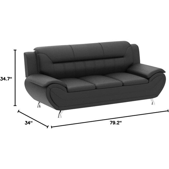 Sofa mit Armlehnen, 79.2 Zoll, aus Kunstleder mit Pillow-Top-Polsterung