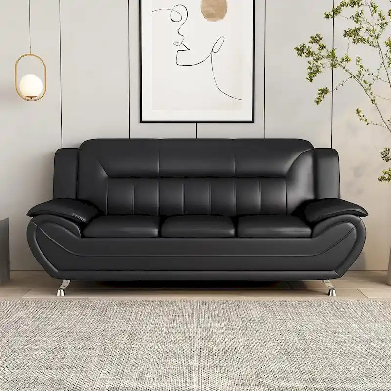 Sofa mit Armlehnen, 79.2 Zoll, aus Kunstleder mit Pillow-Top-Polsterung
