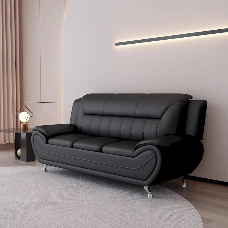 Sofa mit Armlehnen, 79.2 Zoll, aus Kunstleder mit Pillow-Top-Polsterung