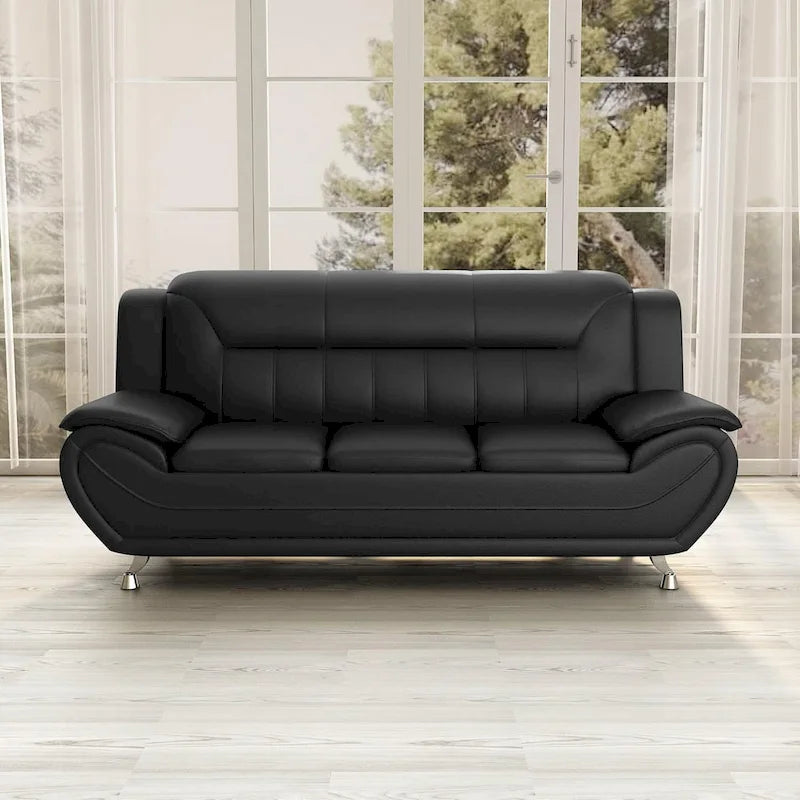 Sofa mit Armlehnen, 79.2 Zoll, aus Kunstleder mit Pillow-Top-Polsterung