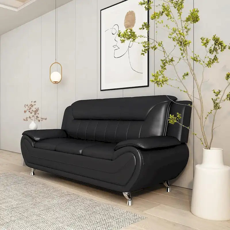 Sofa mit Armlehnen, 79.2 Zoll, aus Kunstleder mit Pillow-Top-Polsterung