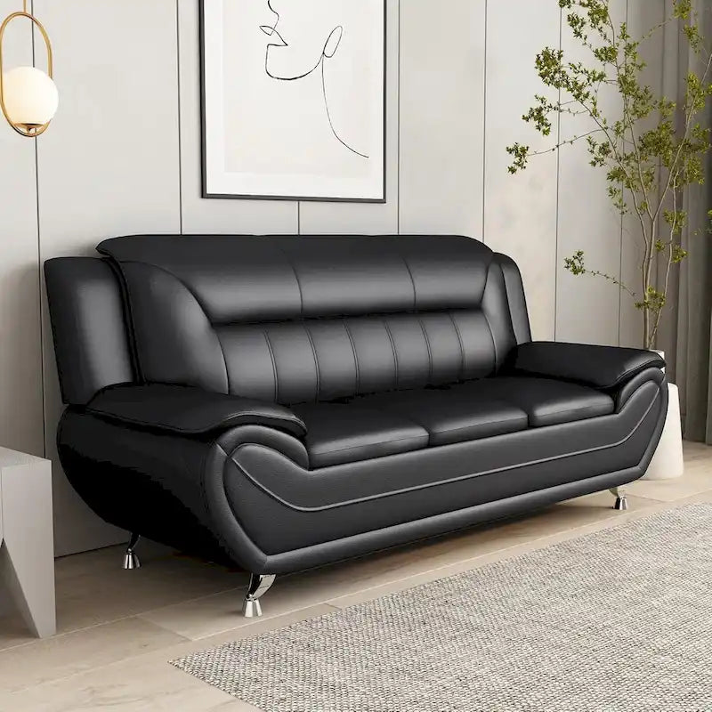 Sofa mit Armlehnen, 79.2 Zoll, aus Kunstleder mit Pillow-Top-Polsterung