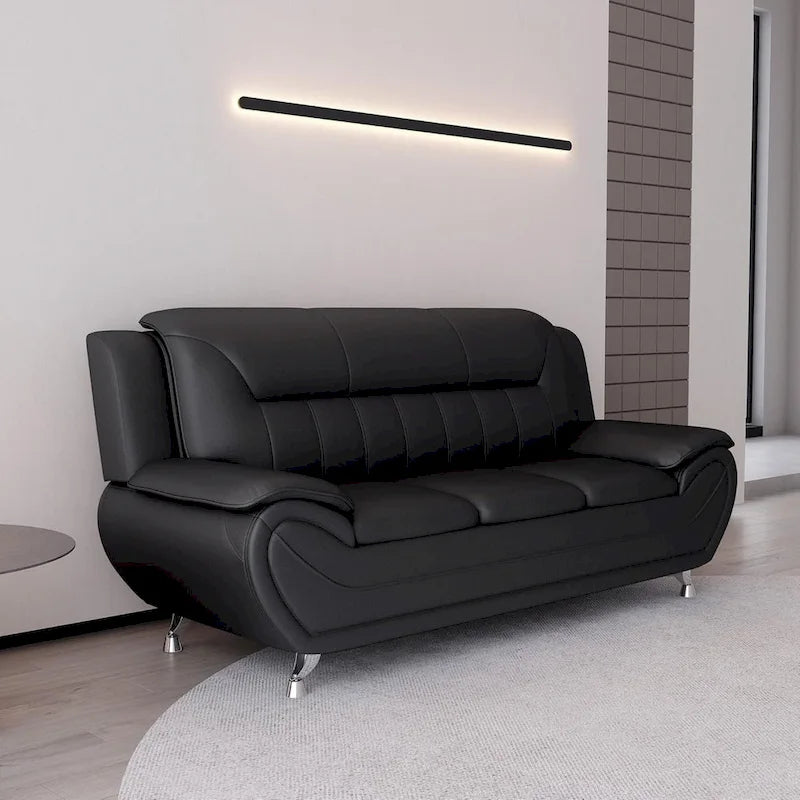Sofa mit Armlehnen, 79.2 Zoll, aus Kunstleder mit Pillow-Top-Polsterung