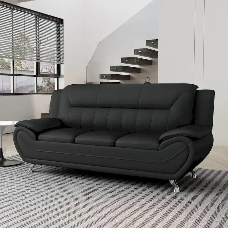 Sofa mit Armlehnen, 79.2 Zoll, aus Kunstleder mit Pillow-Top-Polsterung
