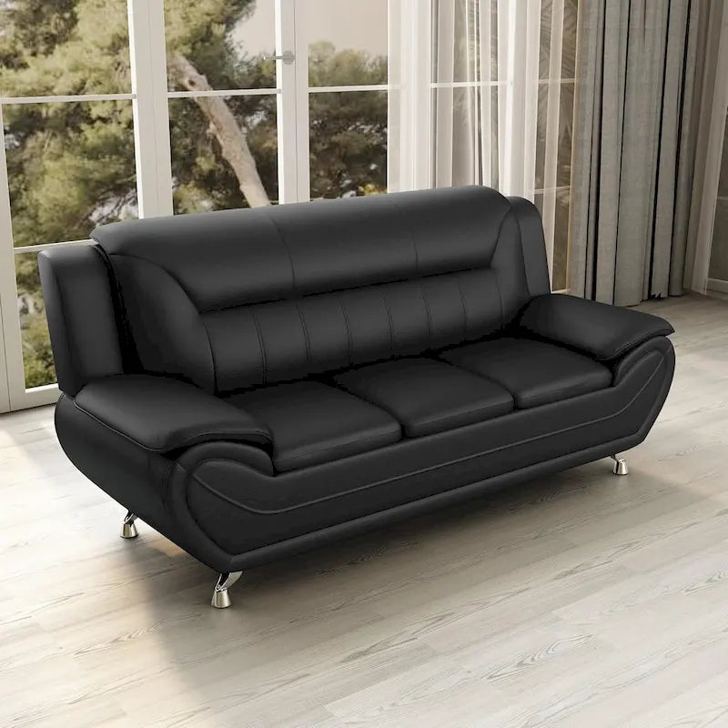 Sofa mit Armlehnen, 79.2 Zoll, aus Kunstleder mit Pillow-Top-Polsterung