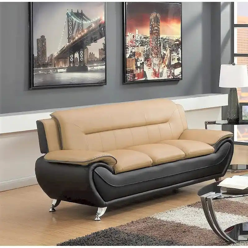 Sofa mit Armlehnen, 79.2 Zoll, aus Kunstleder mit Pillow-Top-Polsterung