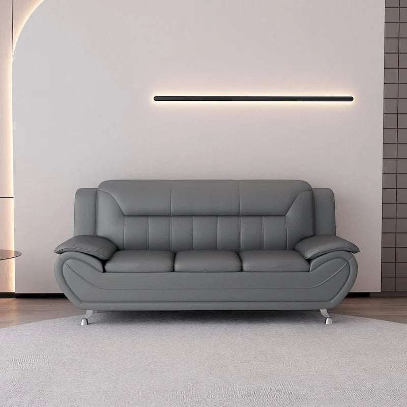 Sofa mit Armlehnen, 79.2 Zoll, aus Kunstleder mit Pillow-Top-Polsterung