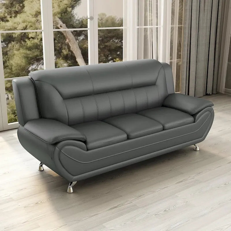 Sofa mit Armlehnen, 79.2 Zoll, aus Kunstleder mit Pillow-Top-Polsterung