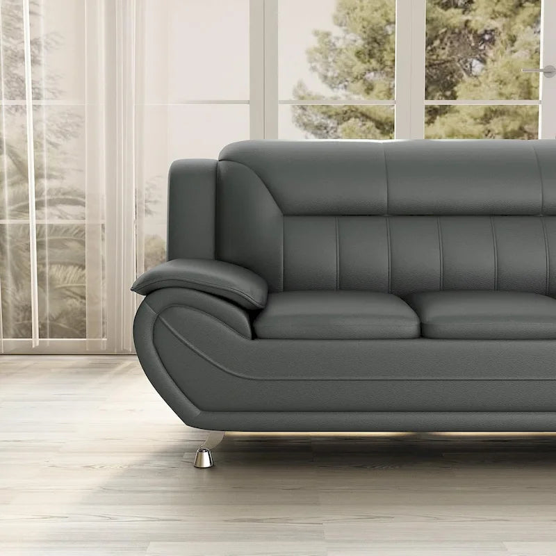 Sofa mit Armlehnen, 79.2 Zoll, aus Kunstleder mit Pillow-Top-Polsterung