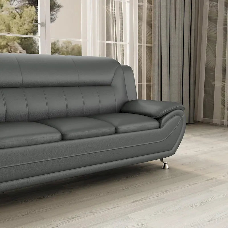 Sofa mit Armlehnen, 79.2 Zoll, aus Kunstleder mit Pillow-Top-Polsterung