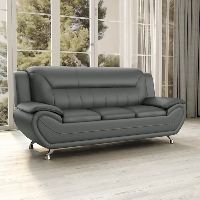Sofa mit Armlehnen, 79.2 Zoll, aus Kunstleder mit Pillow-Top-Polsterung