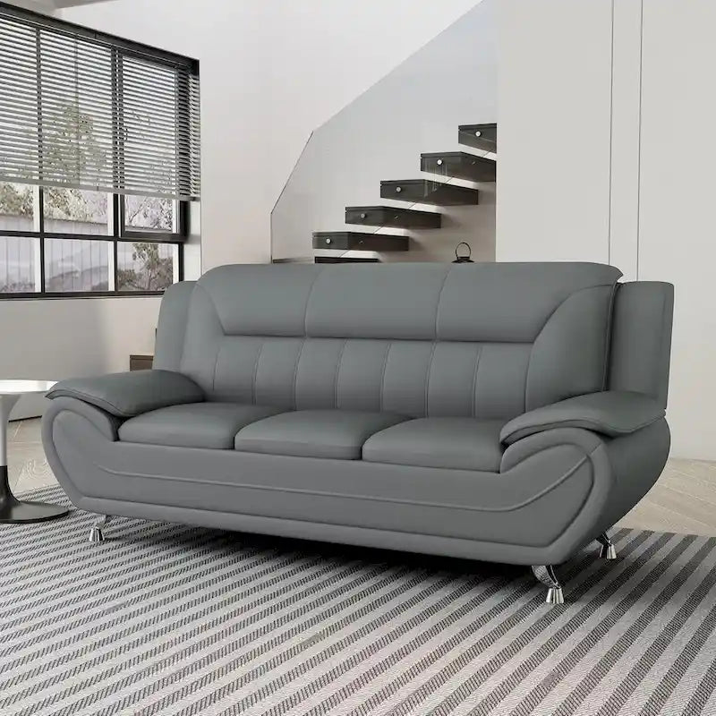 Sofa mit Armlehnen, 79.2 Zoll, aus Kunstleder mit Pillow-Top-Polsterung
