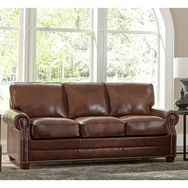 Schlafsofa aus vollnarbigem Leder