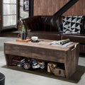 Rustic Oak Lift-Top 42 Storage Coffee Table