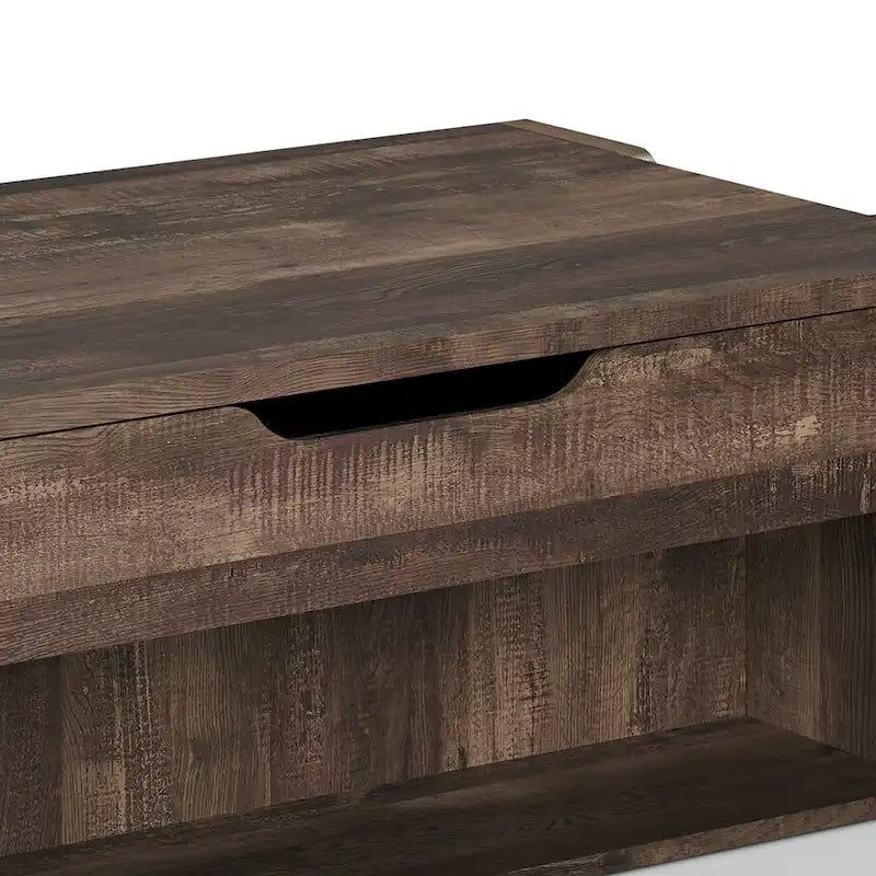 Rustic Oak Lift-Top 42 Storage Coffee Table