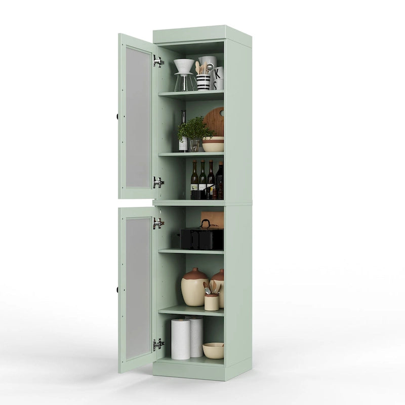 100% Solid Wood 16.5 Kitchen Pantry Cabinet with Doors
