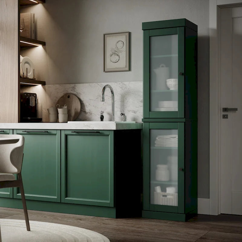 100% Solid Wood 16.5 Kitchen Pantry Cabinet with Doors