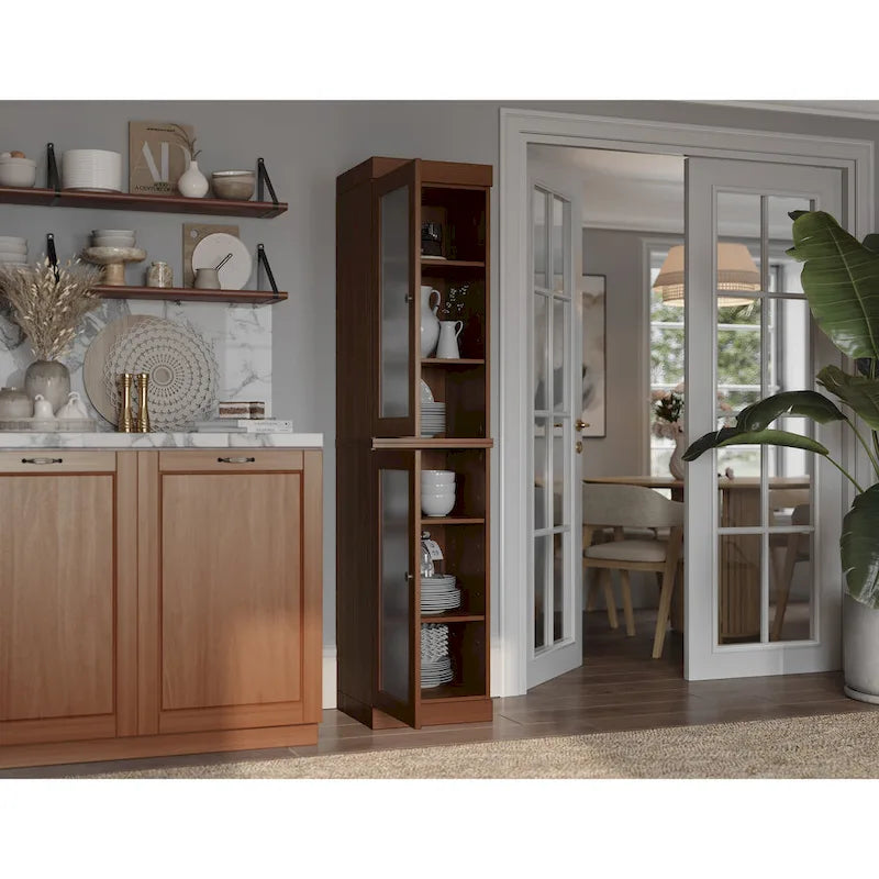 100% Solid Wood 16.5 Kitchen Pantry Cabinet with Doors