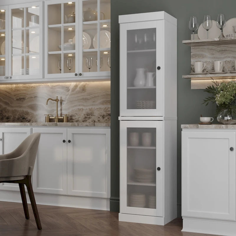 100% Solid Wood 16.5 Kitchen Pantry Cabinet with Doors