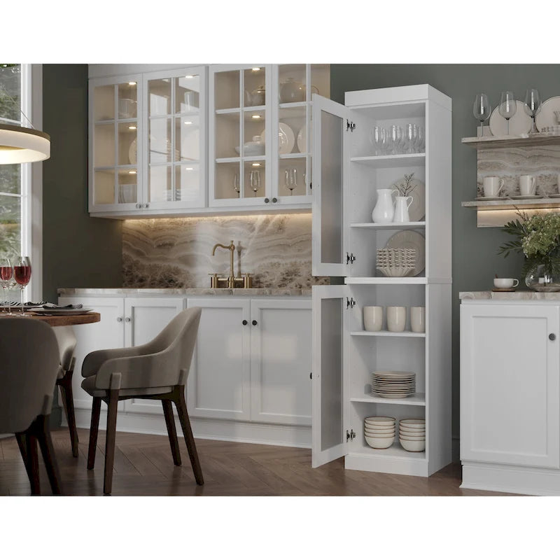 100% Solid Wood 16.5 Kitchen Pantry Cabinet with Doors