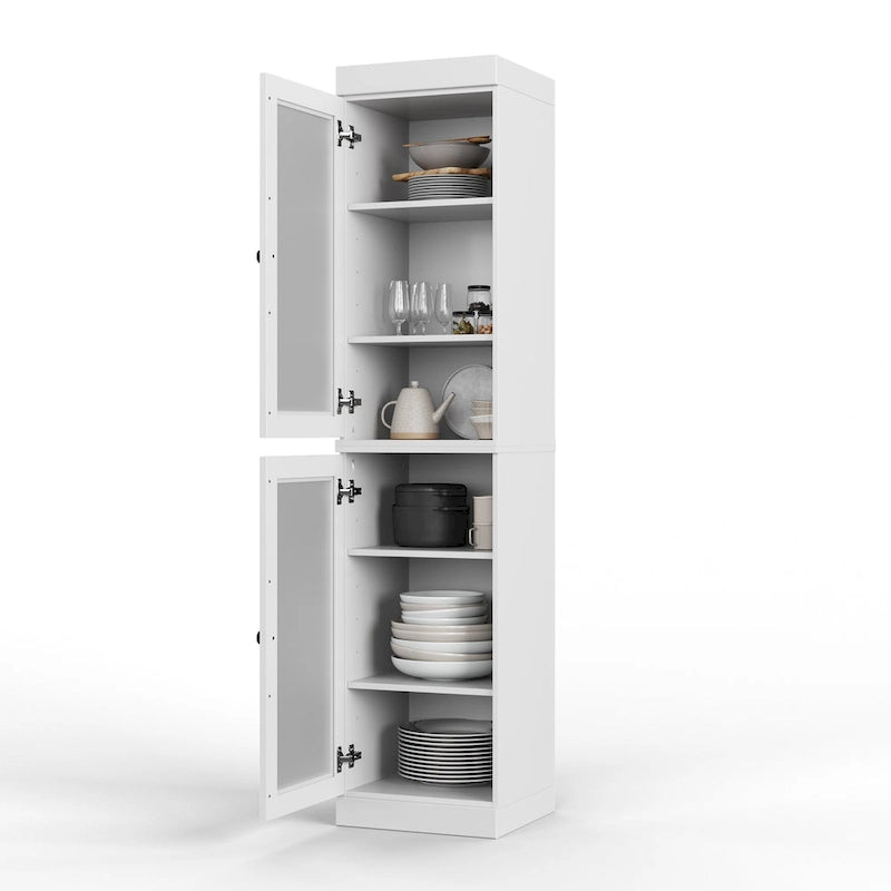 100% Solid Wood 16.5 Kitchen Pantry Cabinet with Doors