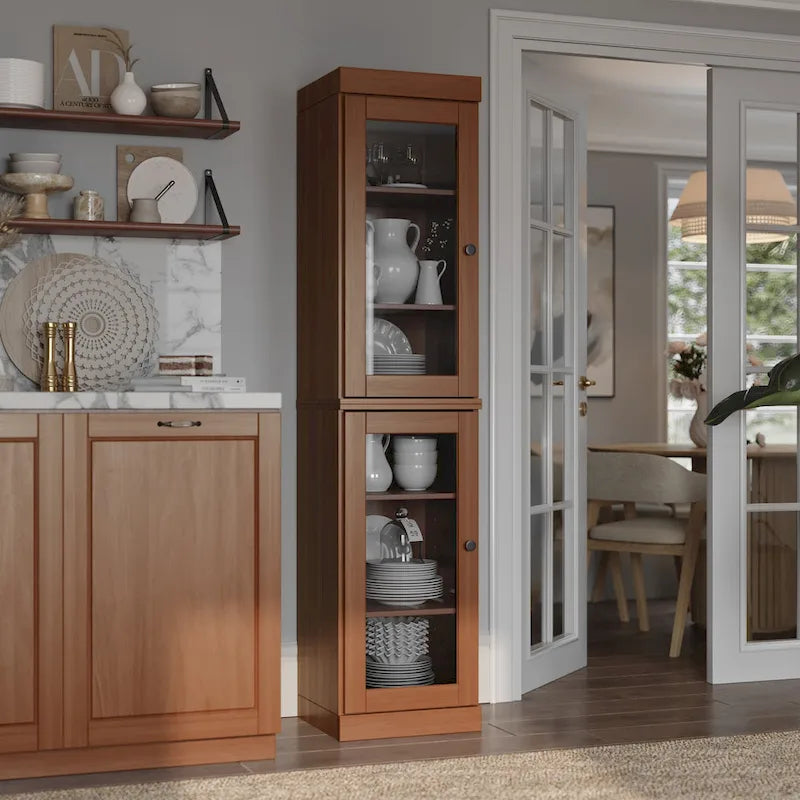 100% Solid Wood 16.5 Kitchen Pantry Cabinet with Doors