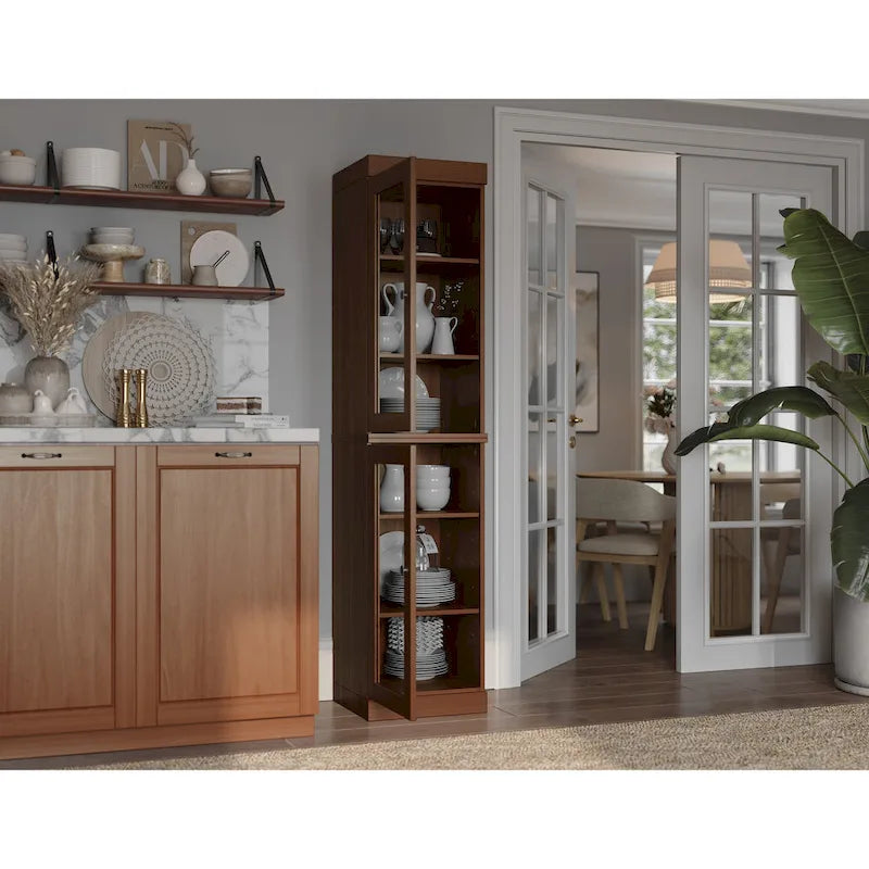 100% Solid Wood 16.5 Kitchen Pantry Cabinet with Doors