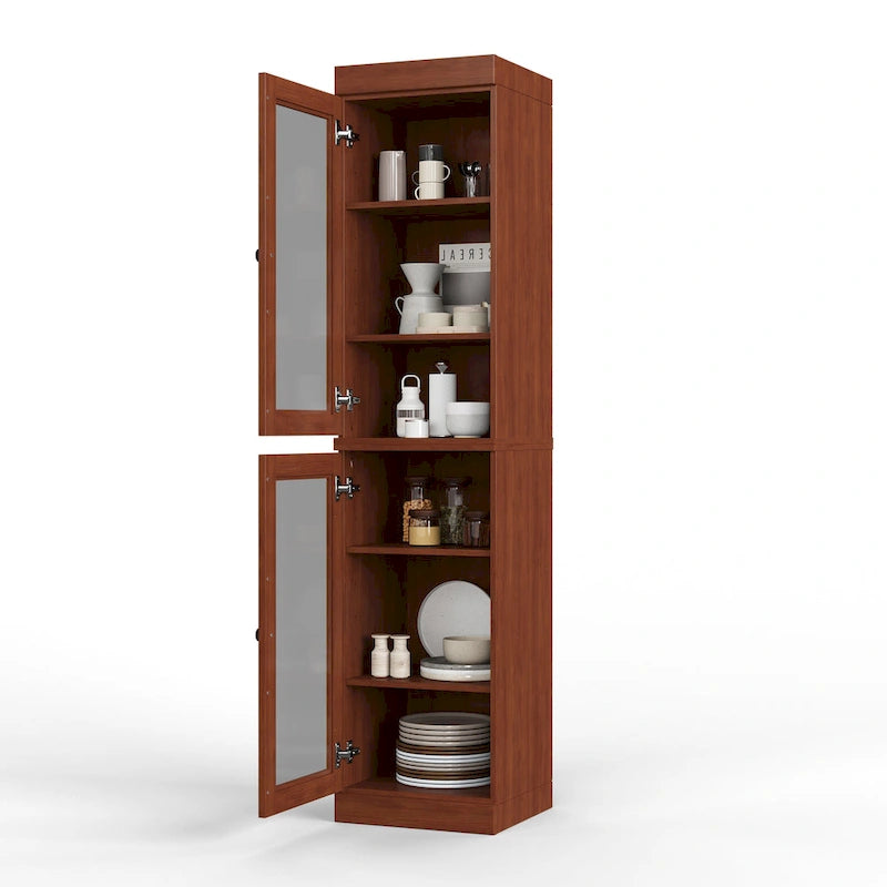 100% Solid Wood 16.5 Kitchen Pantry Cabinet with Doors