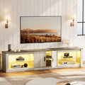 Meuble TV LED et centre multimédia pour téléviseurs jusqu’à 85 avec deux meubles de rangement - 80 pouces