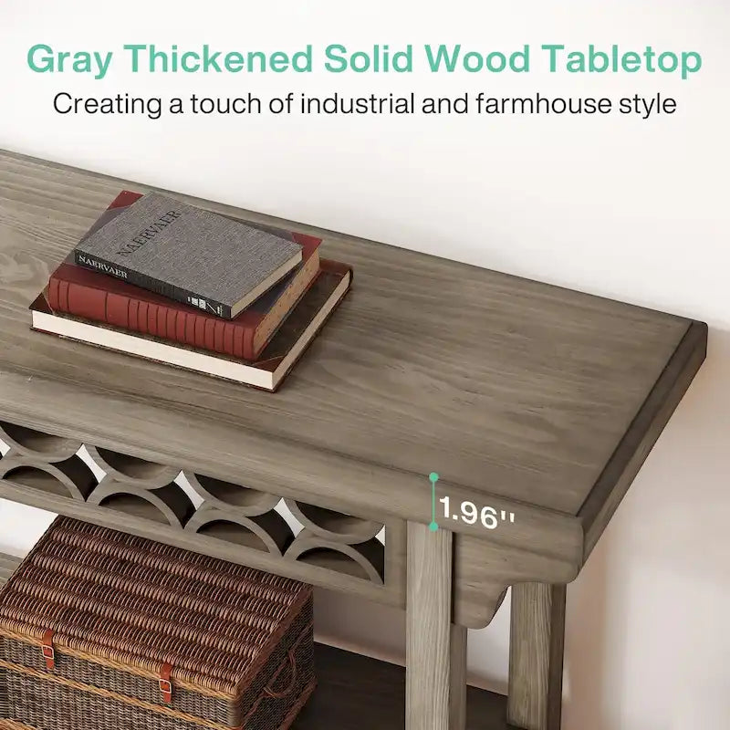 Solid Wood Sofa Table Narrow Long for Living Room Entryway