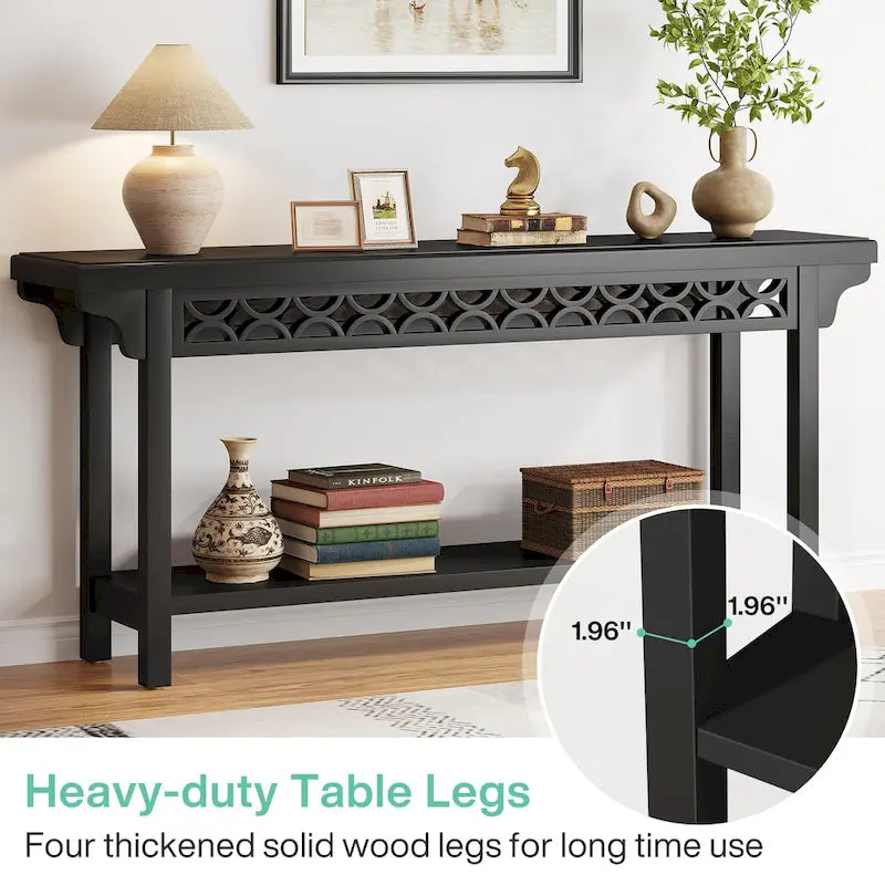 Solid Wood Sofa Table Narrow Long for Living Room Entryway