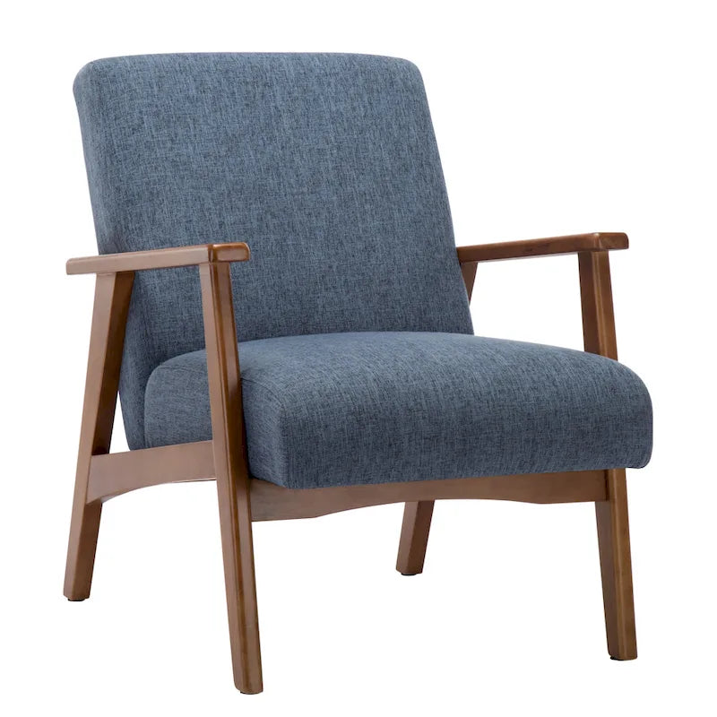 Fabric Upholstered Accent Chair with Beechwood Legs