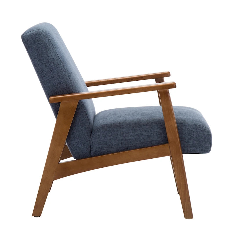 Fabric Upholstered Accent Chair with Beechwood Legs