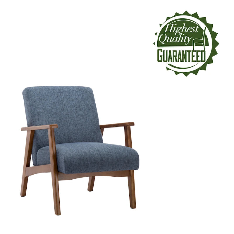 Fabric Upholstered Accent Chair with Beechwood Legs