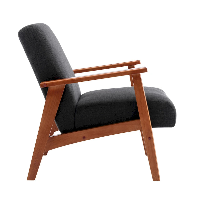 Fabric Upholstered Accent Chair with Beechwood Legs