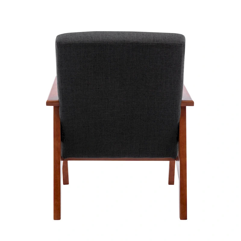 Fabric Upholstered Accent Chair with Beechwood Legs