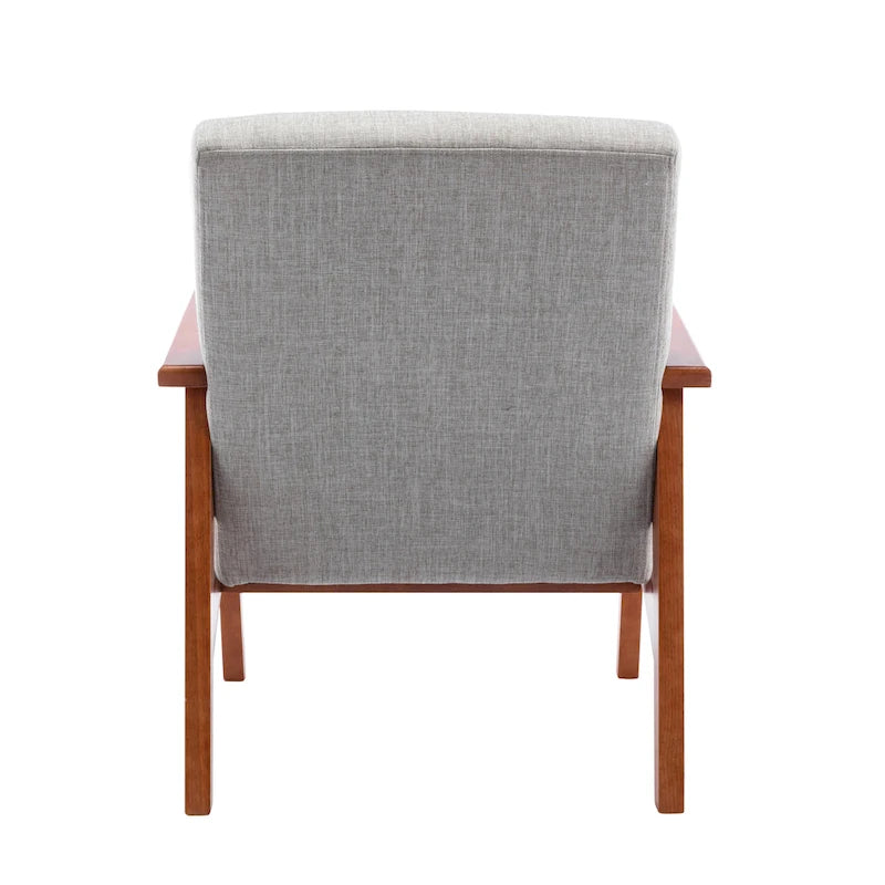 Fabric Upholstered Accent Chair with Beechwood Legs